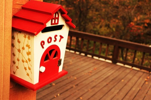 Mailbox, red, colour, letters