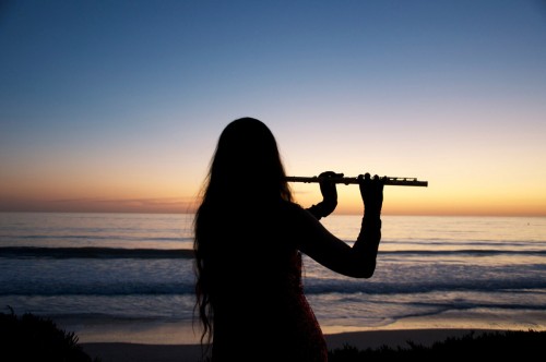 Flute At Sunset