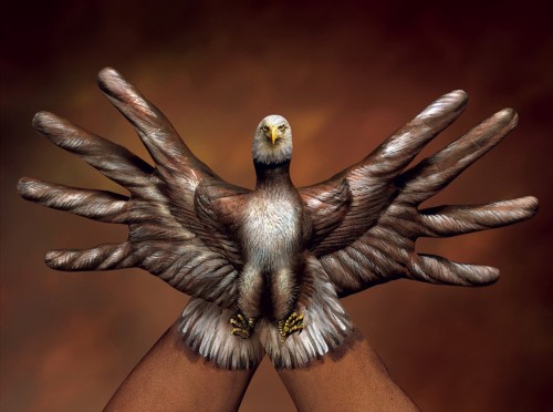Hand painting bird