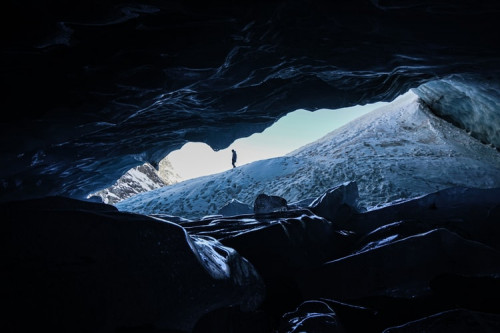 Glacial cave of Zinal in Switzerland