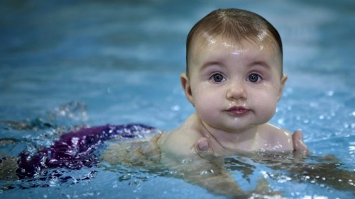 Baby in  pool