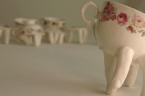 Teacup walking away