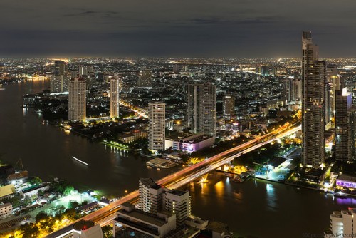 A Beautiful Night View from State Tower, Bangkok