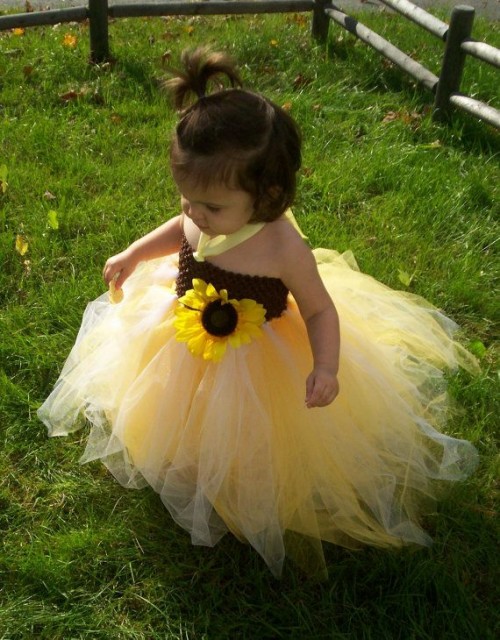 Baday girl in Sunflower Dress