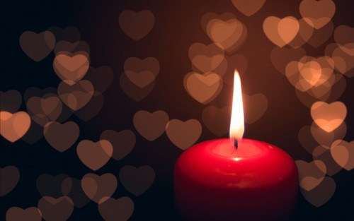 candle fire flame hearts