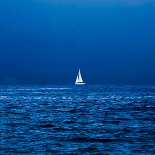 Boat In Open Sea Picture