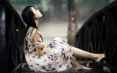 Sad Girl In Rain Wallpaper