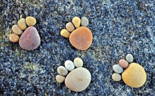 Foot Prints with Stones