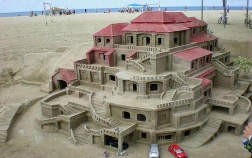 Sand Art Beautiful House
