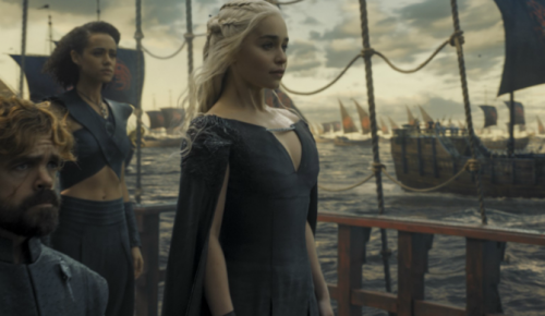 Daenerys Targaryen set sail for Westeros with her own Lannister by her side.
