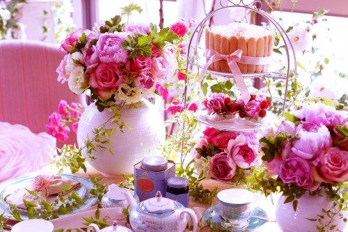 Flowers at pink tea