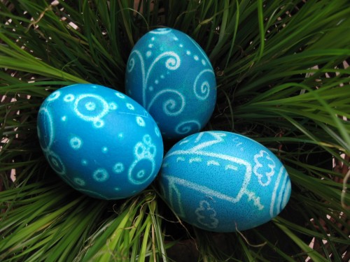Easter Eggs Blue Spring Decoration Color Grass