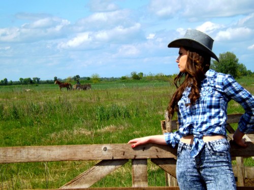 Beautiful Cowgirl, Wild West, Hat, Beauty