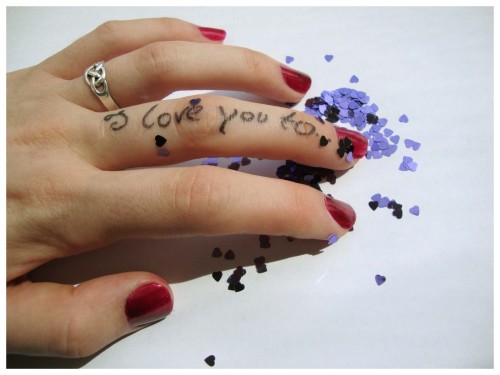 Love Written On Finger