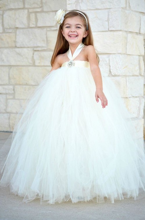 Small Little Girl in Wedding Dress