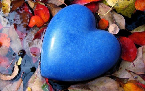 Blue stone heart