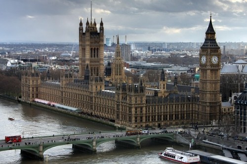 The Palace of Westminster is the meeting place of the House of Commons and the House of Lords, the two houses of the Parliament of the United Kingdom.