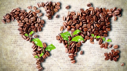 Coffee Beans World Map