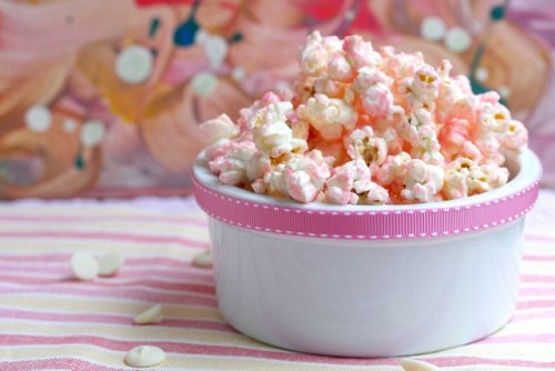Pink white popcorn