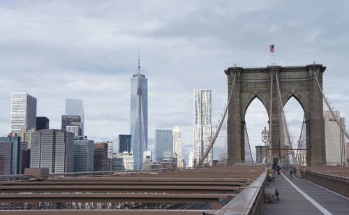 Brooklyn Bridge Walkway Brooklyn New York Manhattan