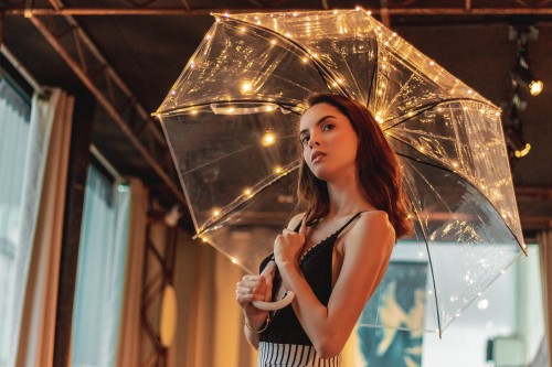 Woman holding umbrella