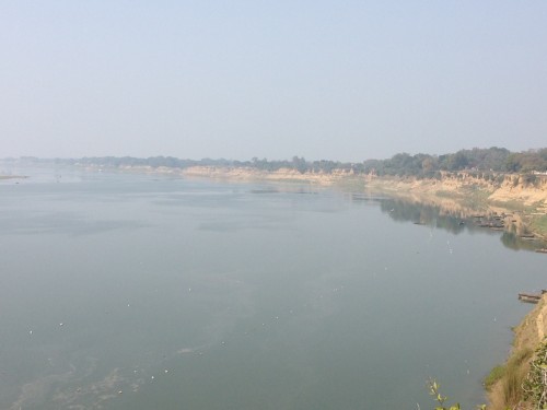 The view of Ganga as it follows out of Varanasi. This image is near Mirzapur which is about 1 hour drive from Varanasi