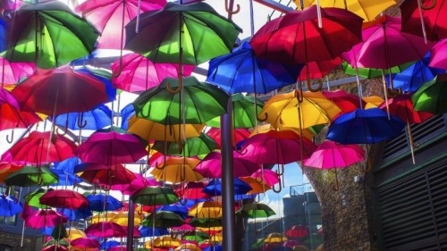 Opened Colorful Umbrellas