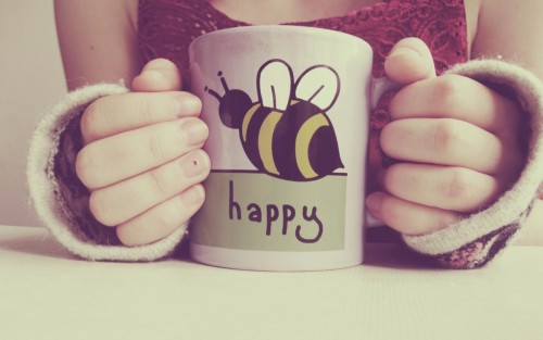 #Happy #Girl #Mug # Coffee #Hand