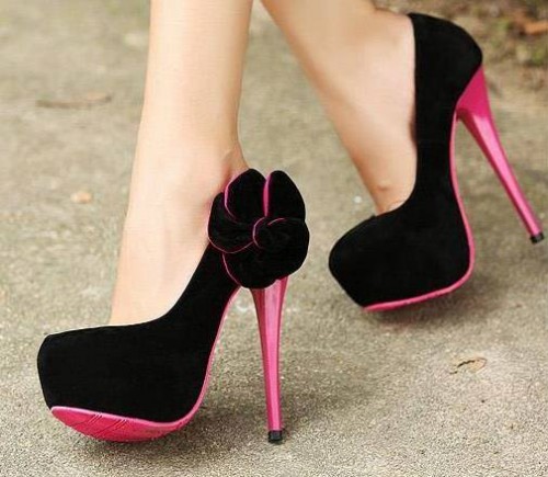 Pink And Black heels