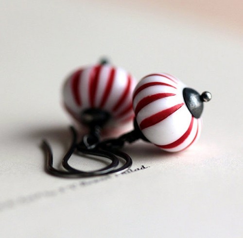 Candy Cane Peppermint Earrings