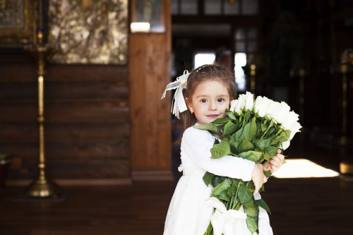 Little Girl With Flowers