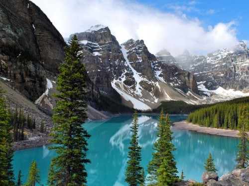 Glacier-fed Moraine Lake is one of Banff National Park's jewels.
