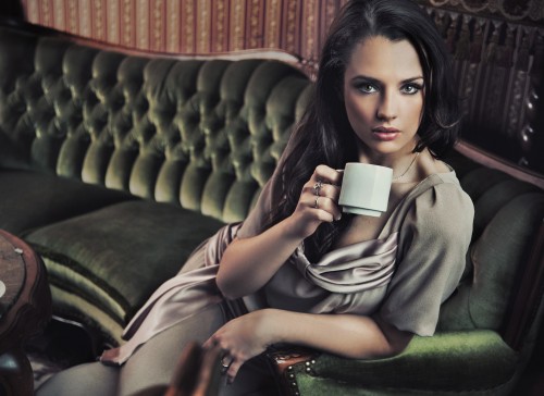 Beautiful Girl with a cup of Tea