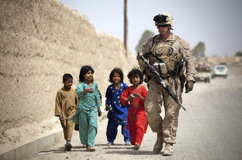 American Soldier Humanity Marine Patrol Kids