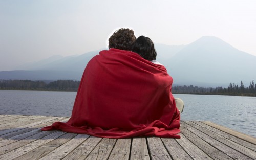 love and Hug on beach