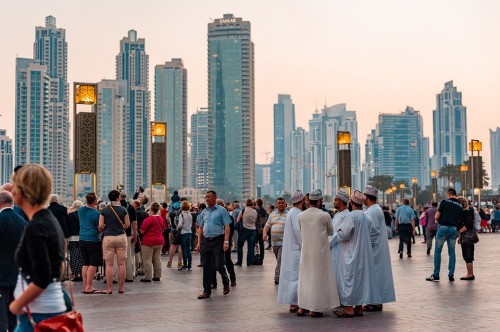 Downtown Dubai Uae Tourism City People Buildings