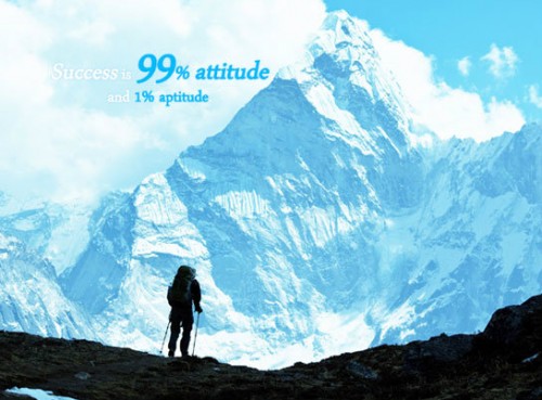 Success is 99% of Attitude and 1% of Aptitude.