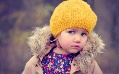 Child Girl Yellow Hat Look