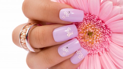 Pink nail art flower