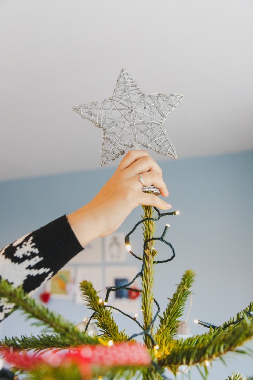 Putting The Star On The Christmas Tree