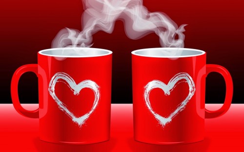 Red Tea Heart Cup