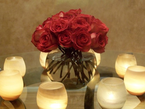 Candle Lights And Flower Pot