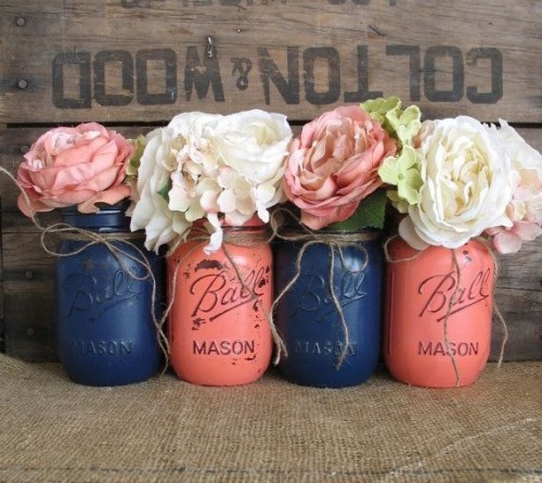 Colored Flowers Pots