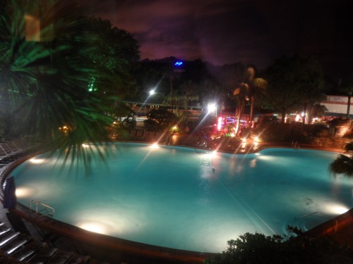 Amazing night time pool view