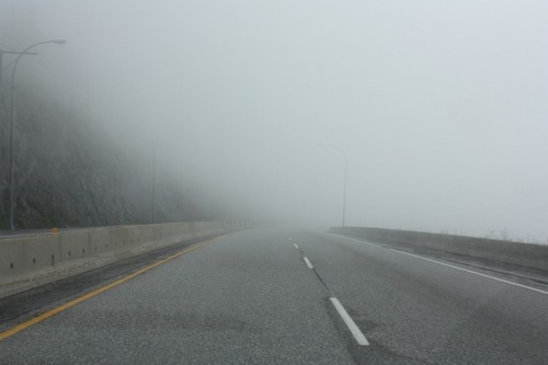 A driver must know how to drive in foggy weather.