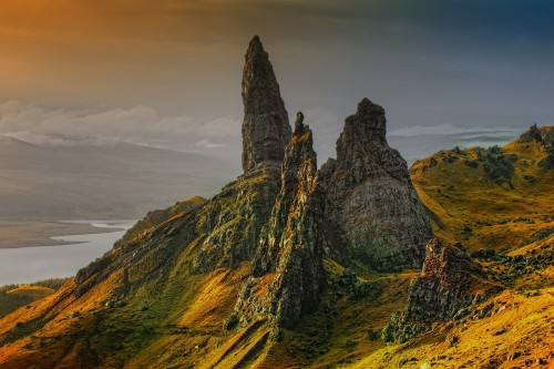 Scotland rocks mountain Rock Scotland Isle Of Skye Old Man Of Storr Clouds